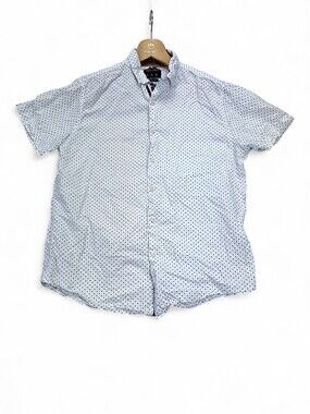 Denim & Flowers Men's Polka Dot Short Sleeve Button-Down M